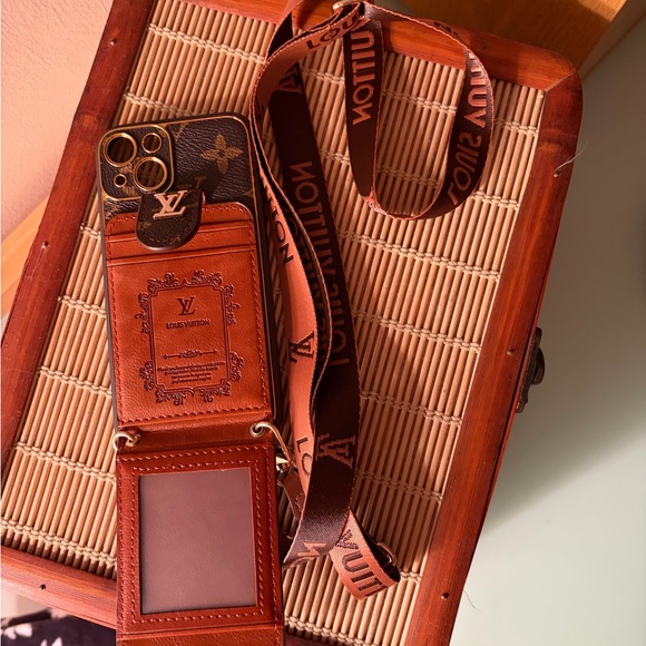 iPhone 13 wallet, with cross body strap Monogram Phone Case with Strap - Picture 2 of 2